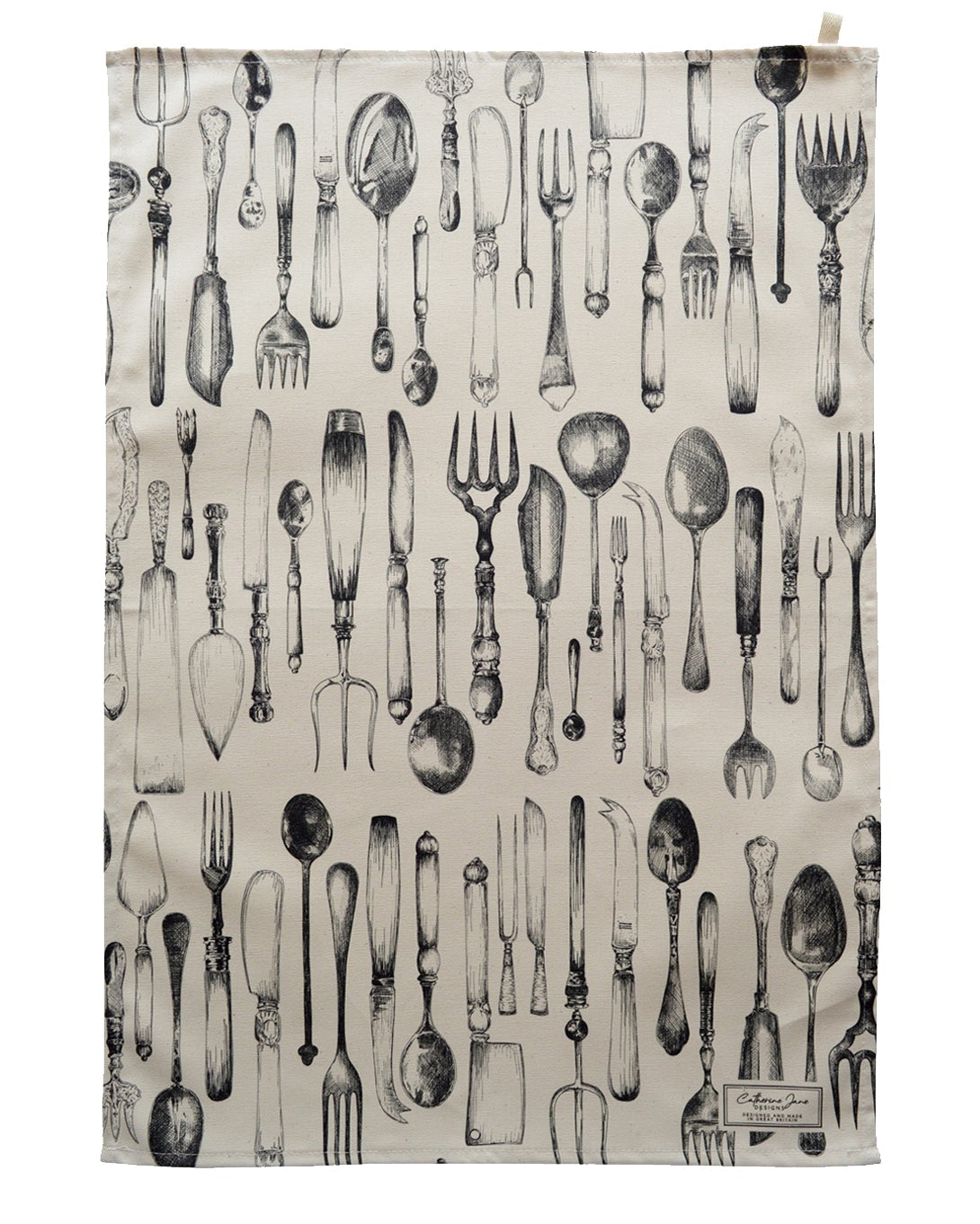 Cutlery tea towel - rows