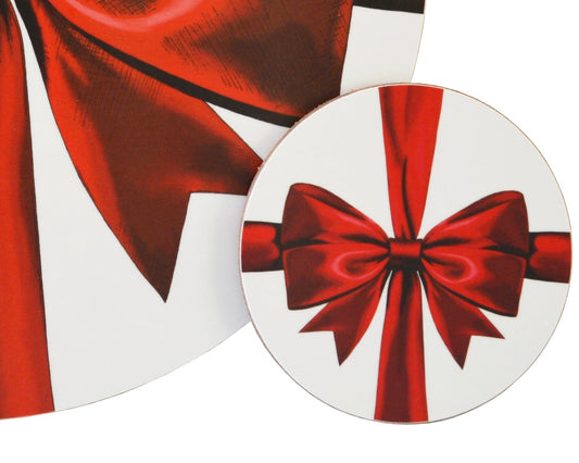 Red ribbon coasters
