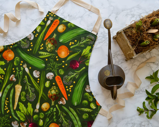 Vegetable kitchen gift set - allotment inspired apron