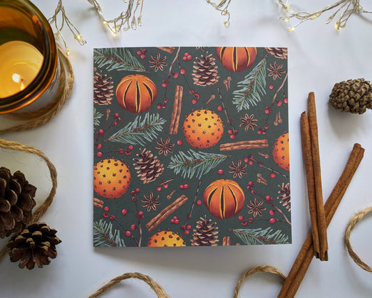 Christmas spice card with festive props