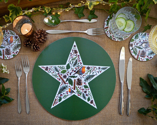 Christmas star nature inspired placemat