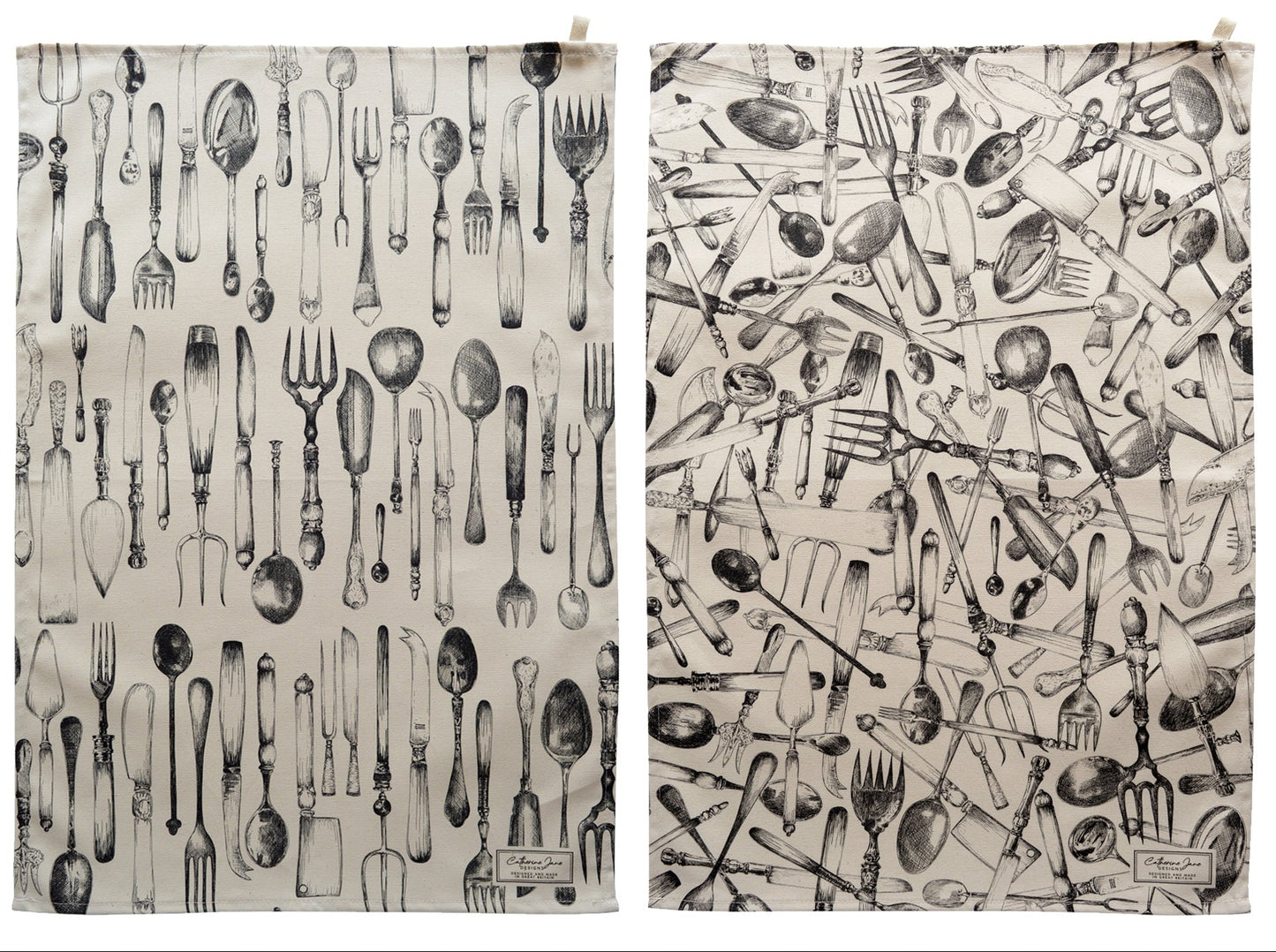 Cutlery tea towel - rows