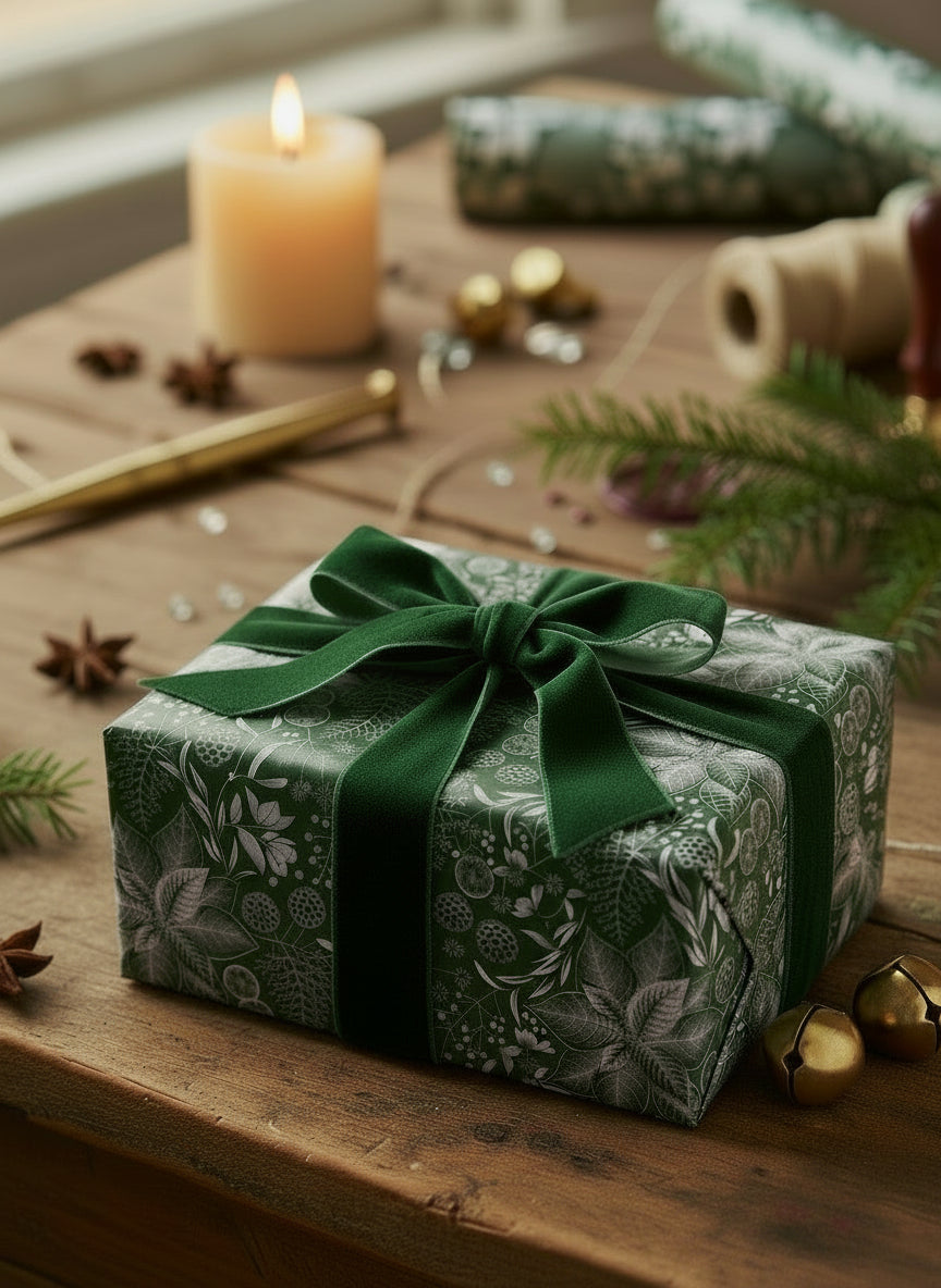 Christmas foliage gift wrap