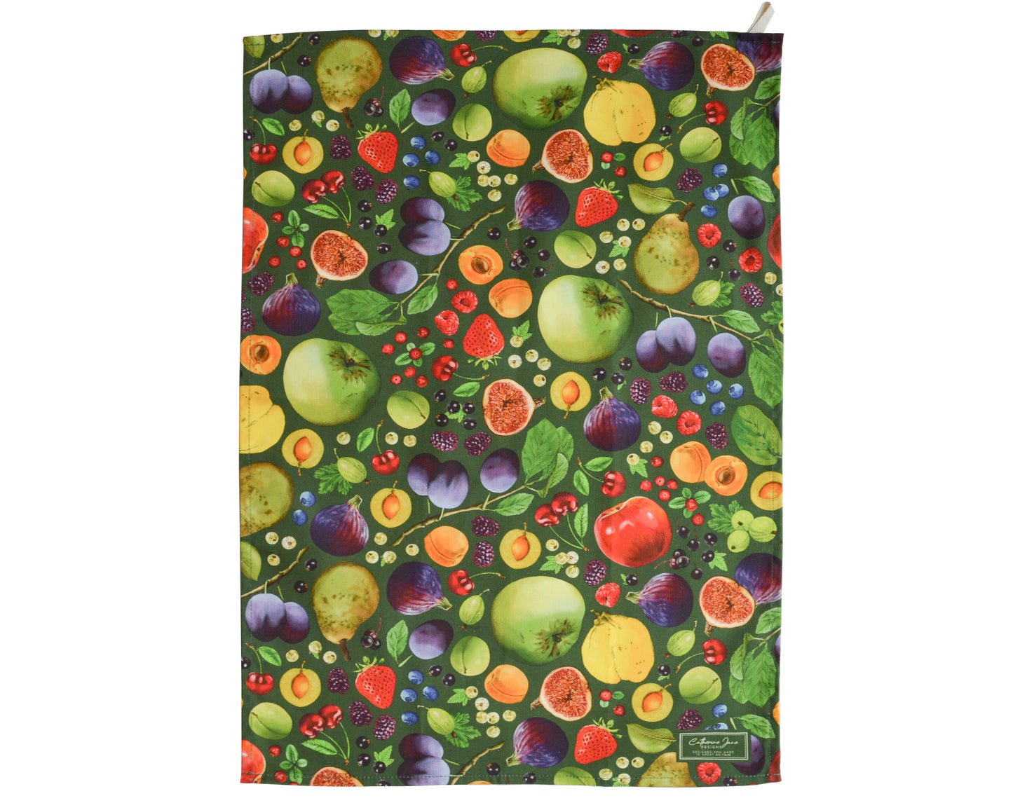 Fruit tea towel Green background cutout image