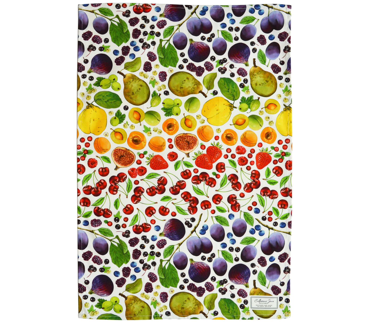 Fruit rainbow tea towel - Natural
