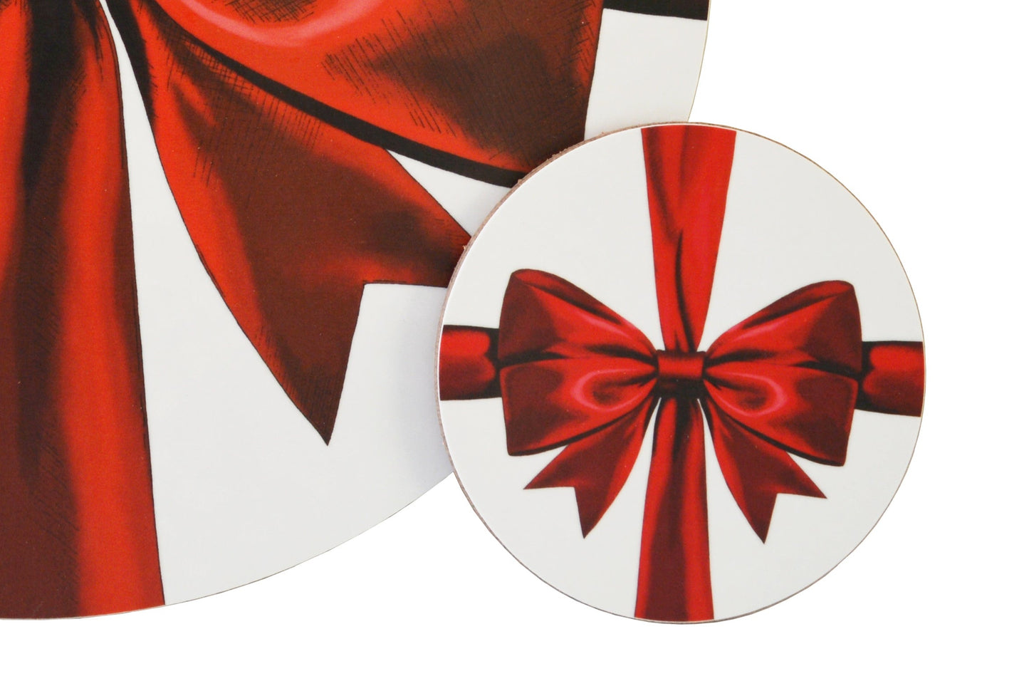 Red ribbon coasters