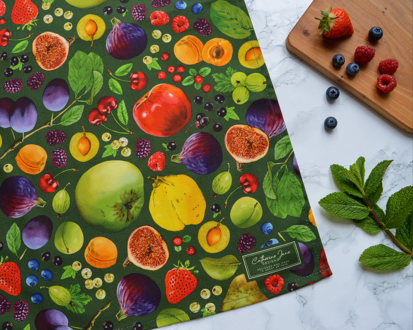 Fruit tea towel - Green