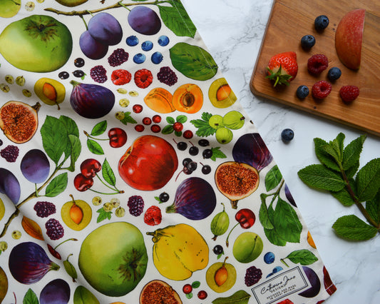 Fruit tea towel - Natural