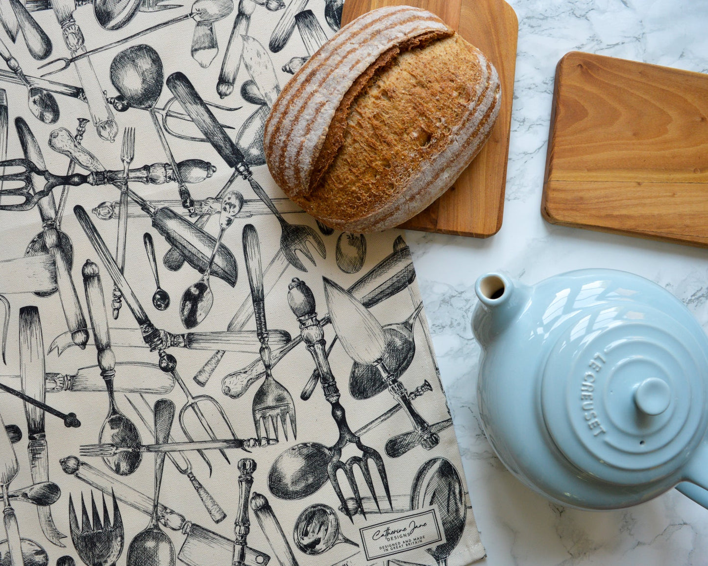 Cutlery tea towel - allover