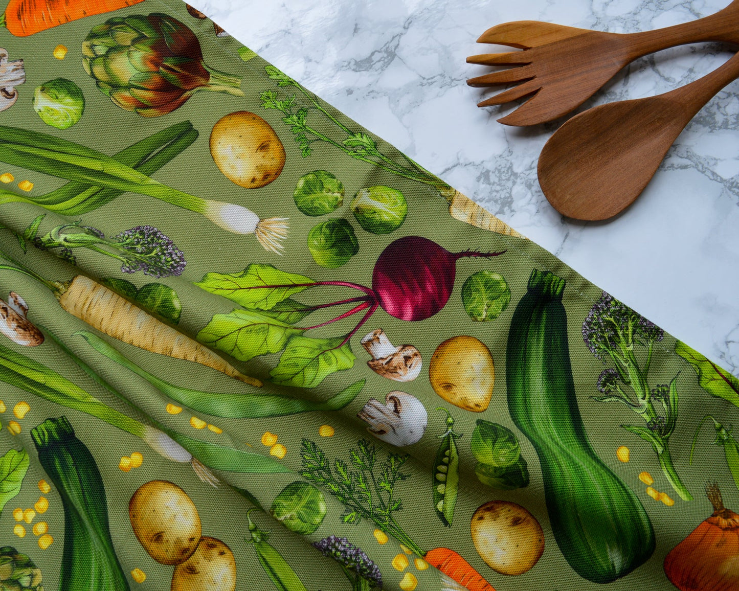 Vegetable tea towel - Sage