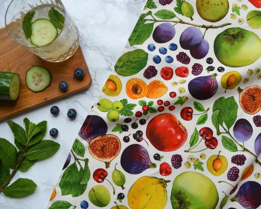 Fruit tea towel - Natural
