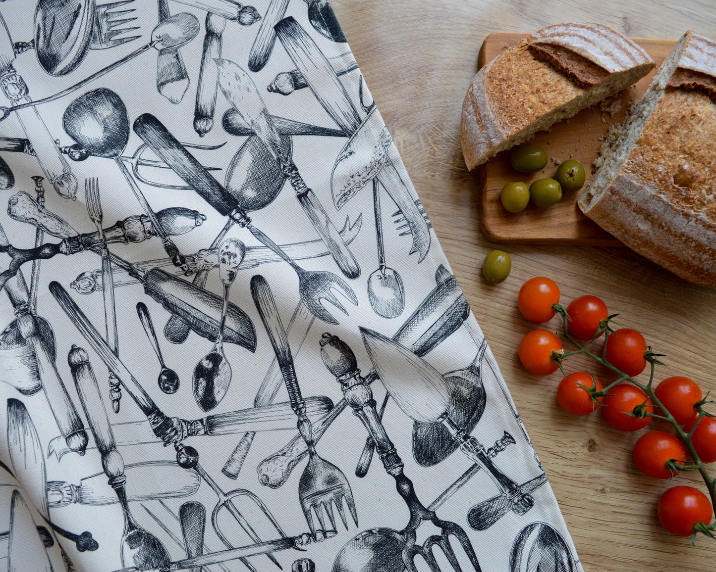 Cutlery tea towel - allover