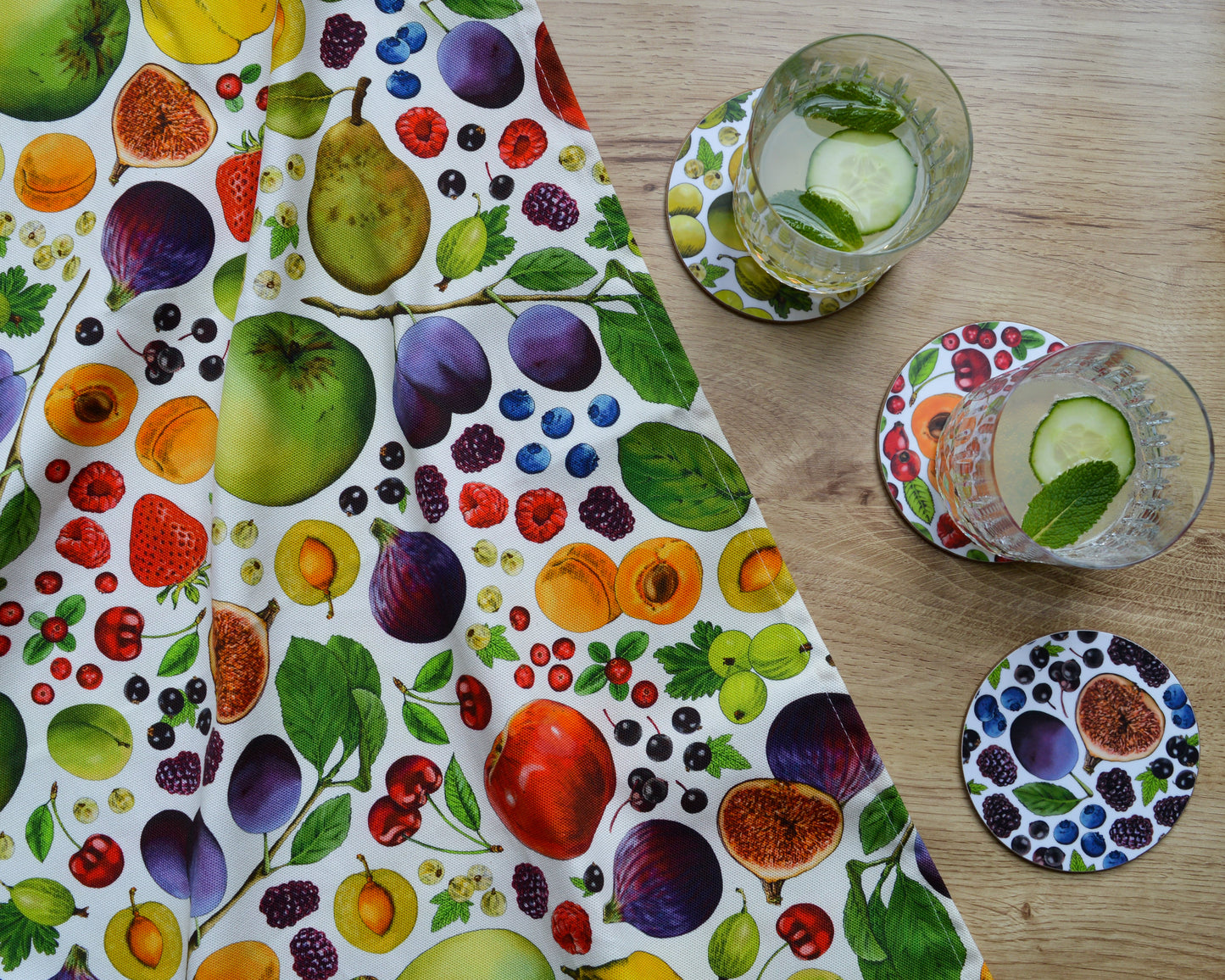 Fruit tea towel - Natural