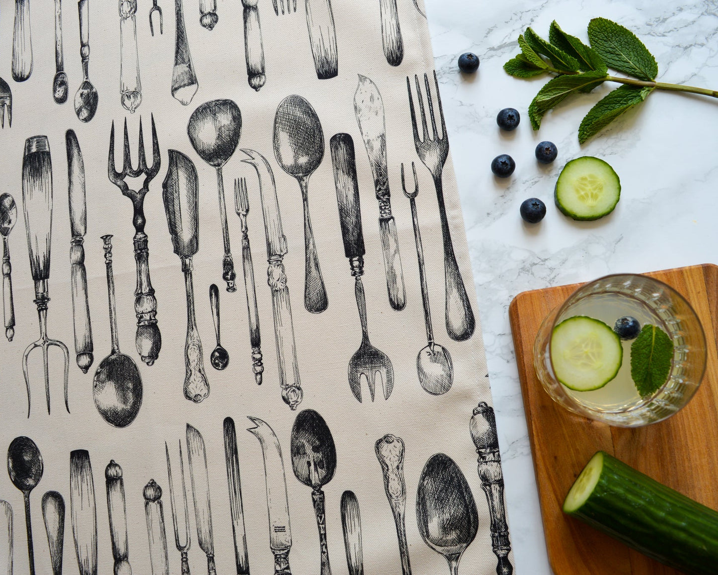 Cutlery tea towel - rows