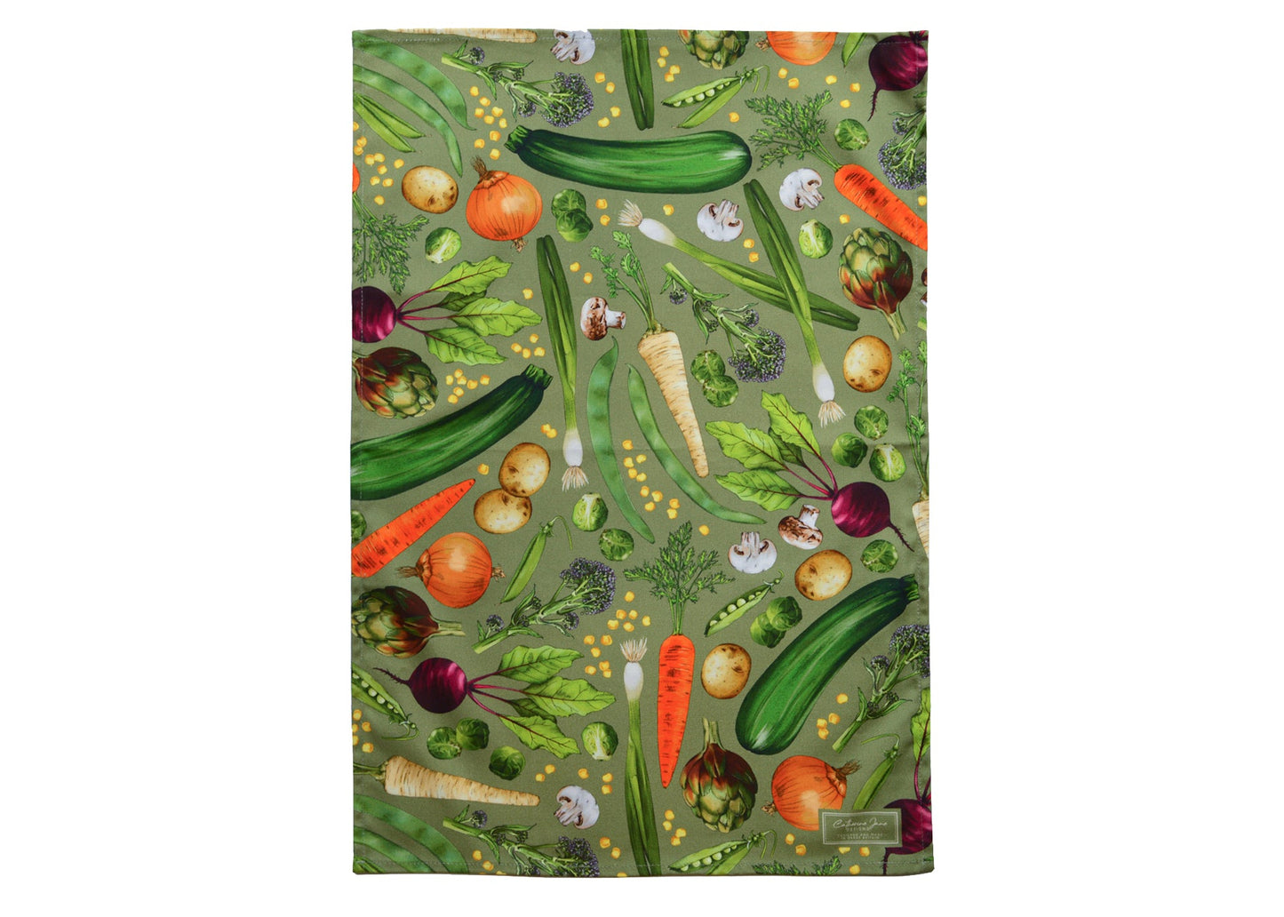 Vegetable tea towel - Sage