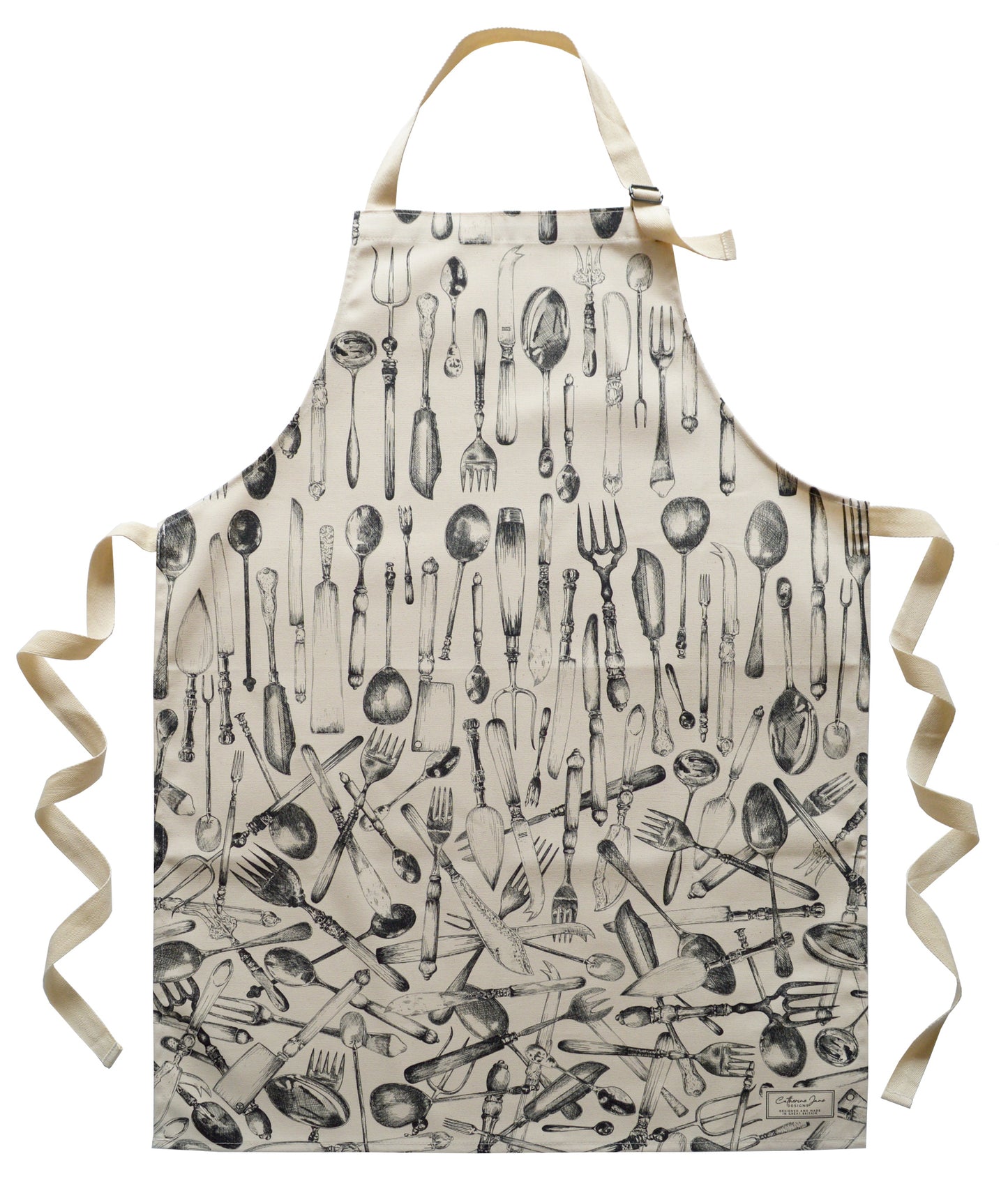 Cutout image of Cutlery illustrated apron