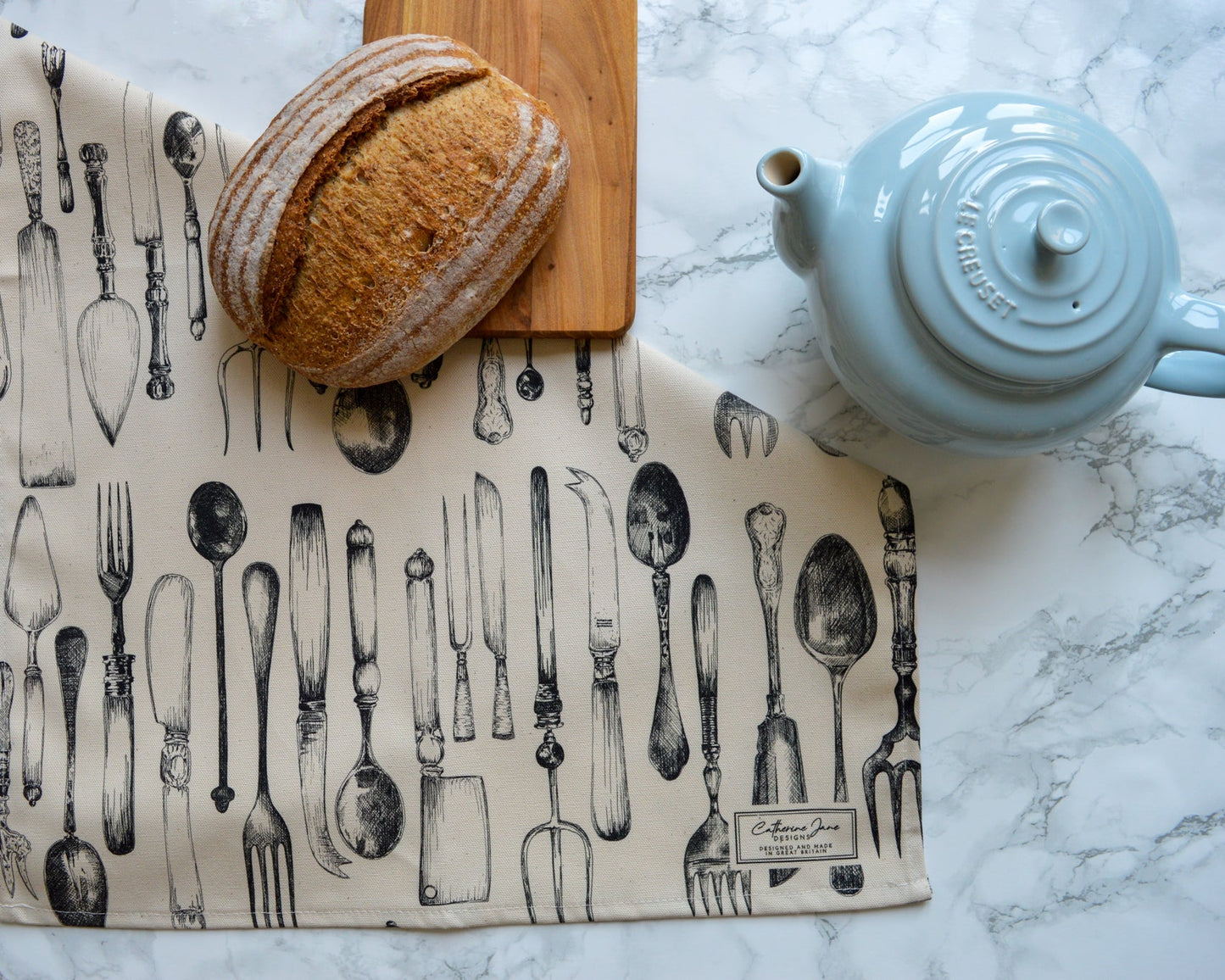 Cutlery tea towel - rows
