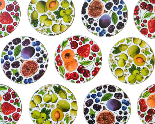 Rainbow fruit coasters