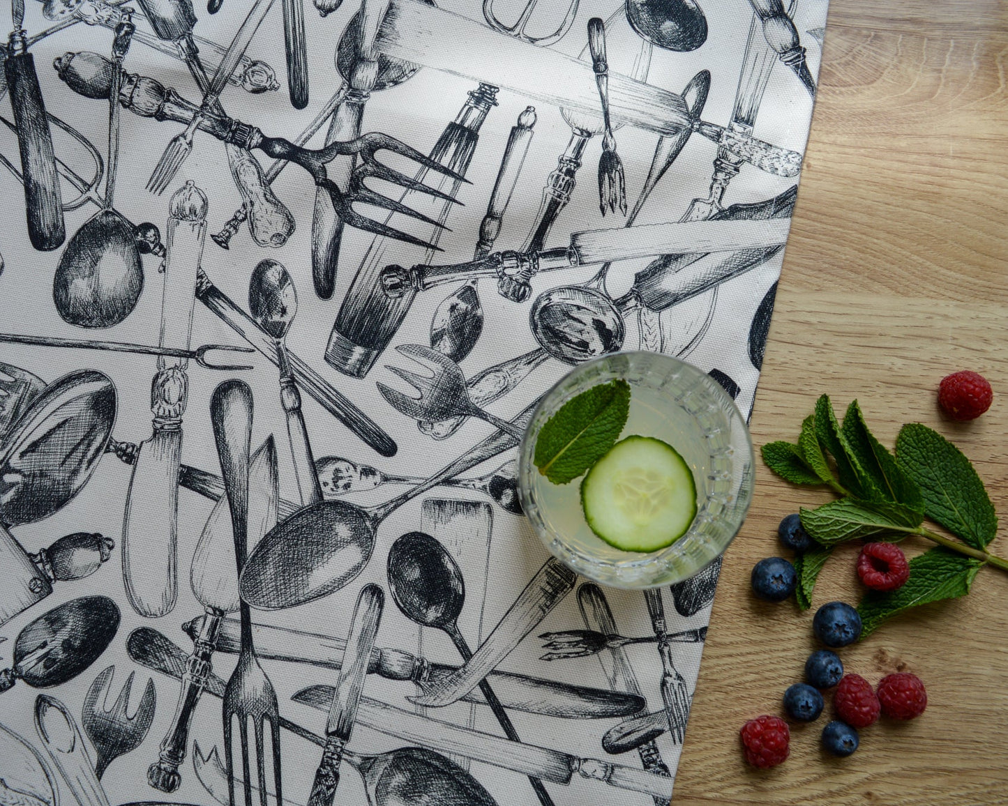 Cutlery tea towel - allover