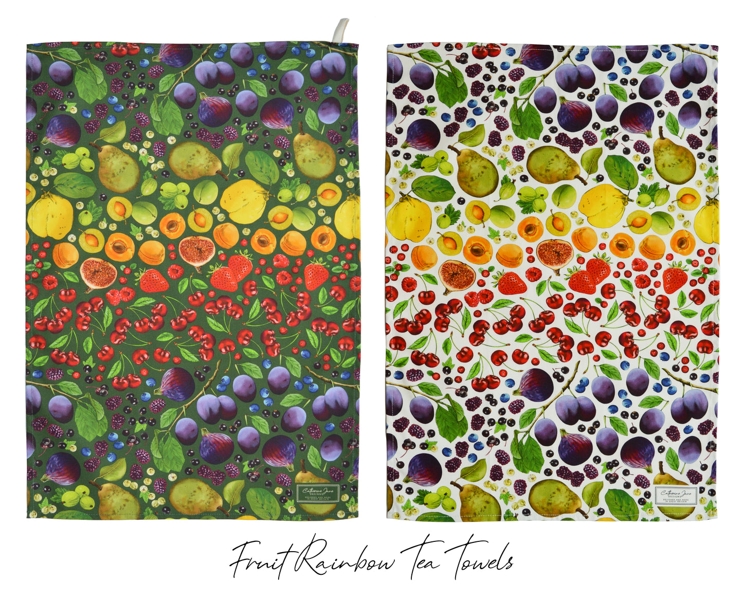 Rainbow fruit tea towels for bundle options