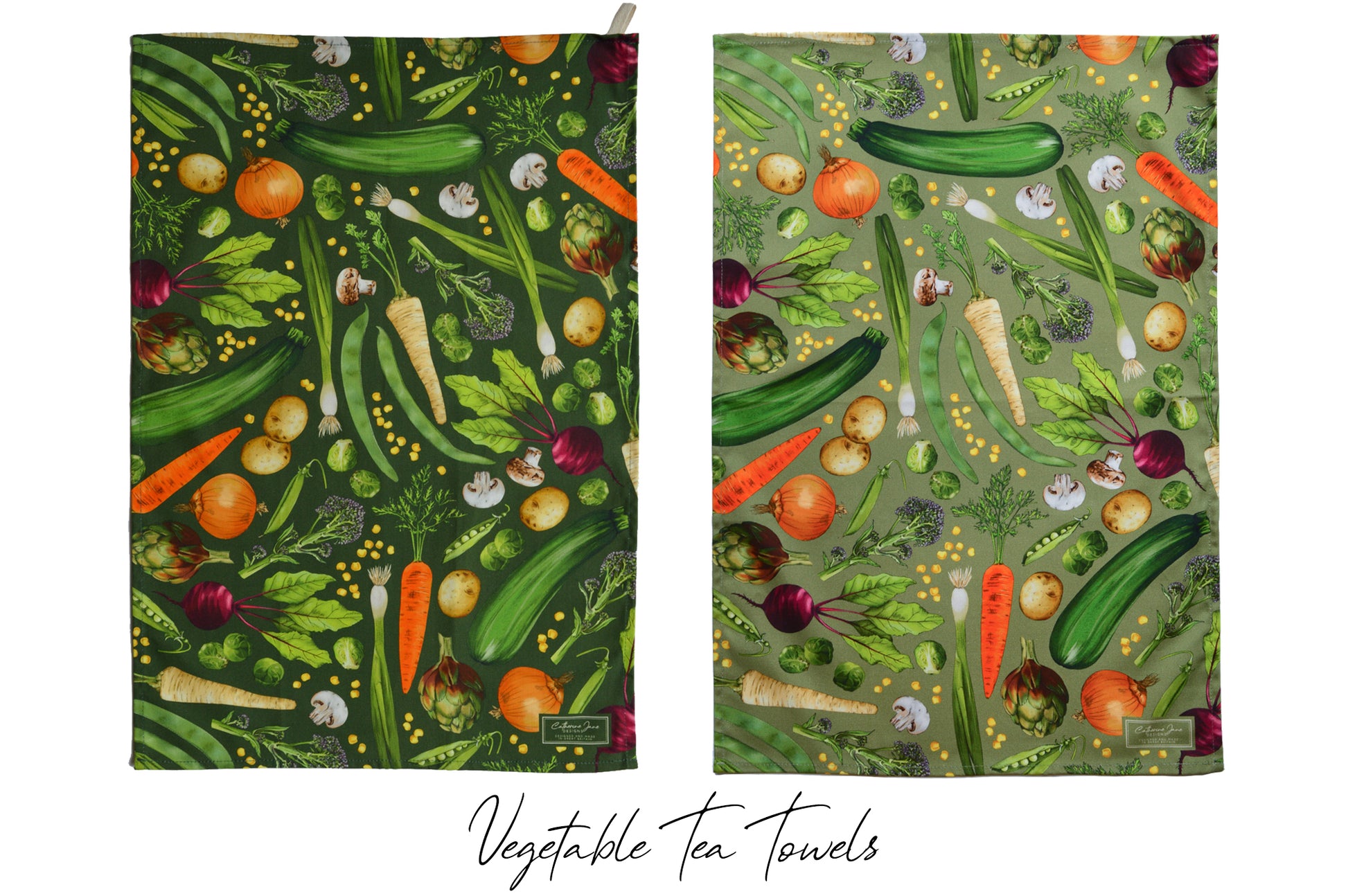 Vegetable tea towel pack of 2