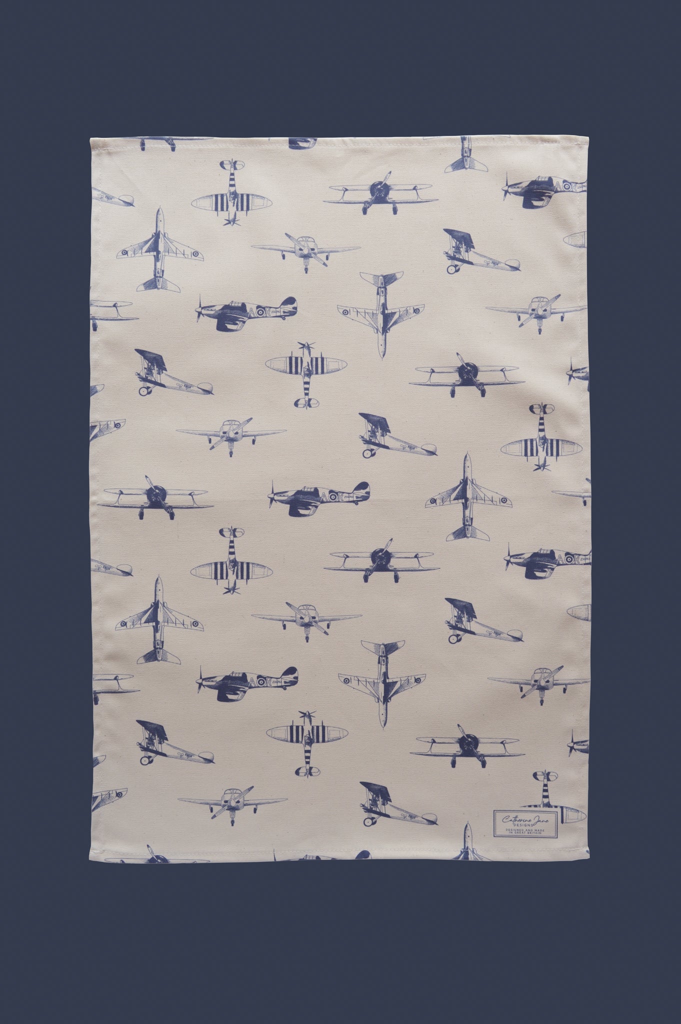 Birdseye view of plane tea towel