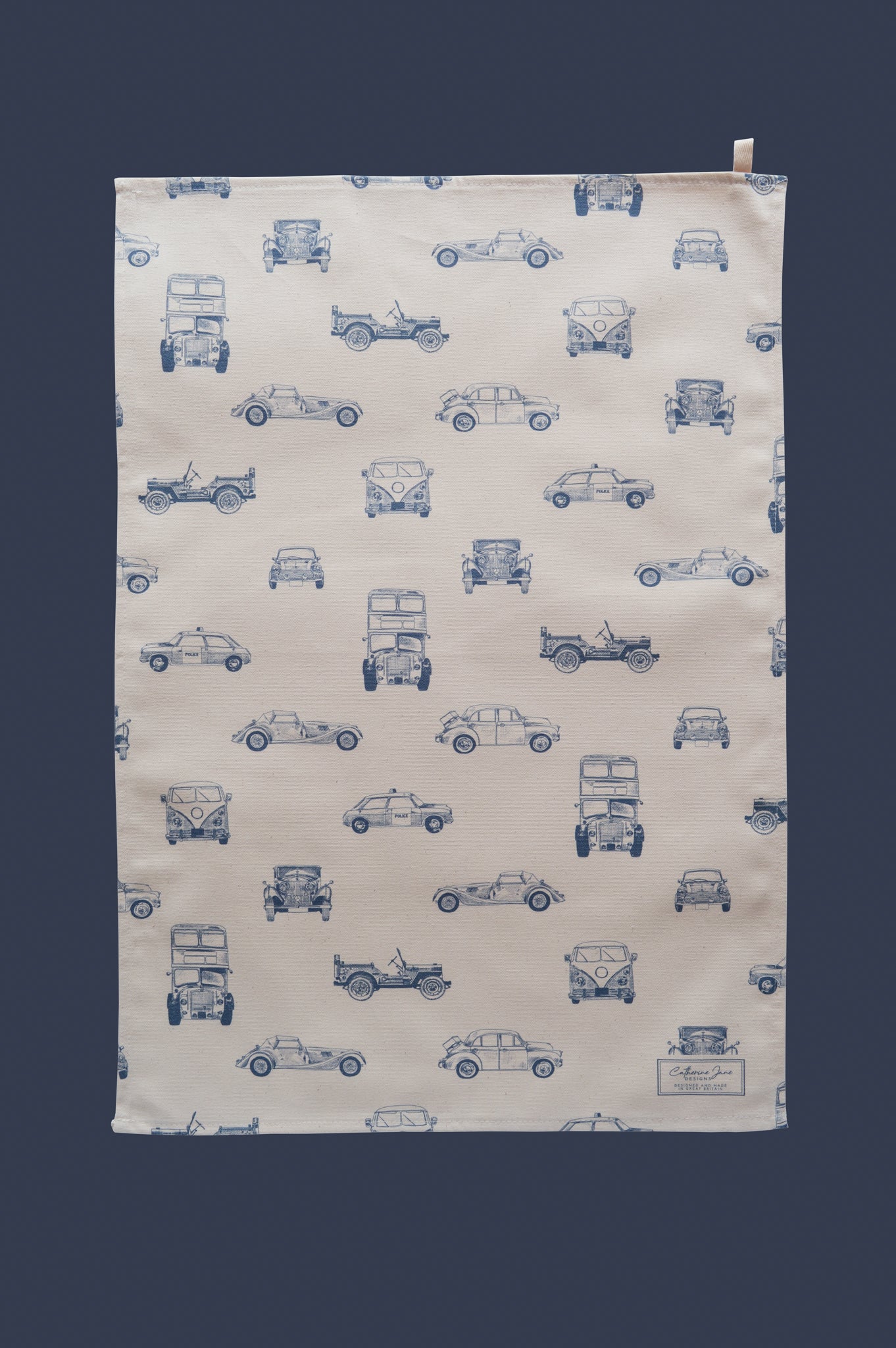 Birdseye view of car tea towel