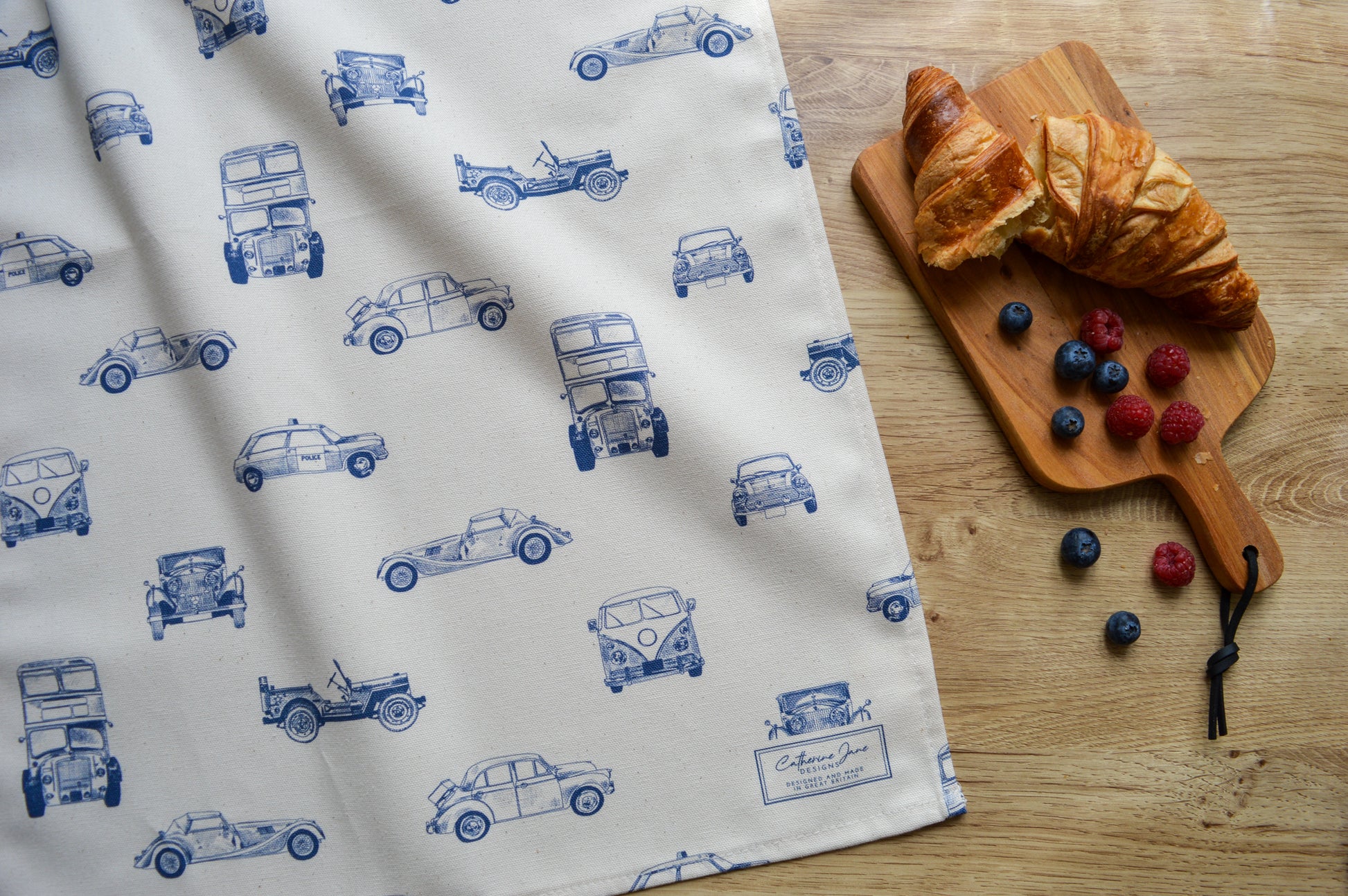 Vehicle tea towel on table